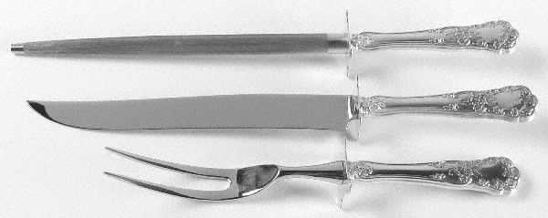 Buttercup (Sterling, "Gorham") (3 Pc)Carving Set-Lg Stnbl/Roast w/Sterling Guard