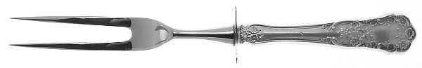 Buttercup (Sterling, "Gorham") Small Steak Carving Fork with Stainless Prongs
