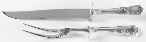 Buttercup (Sterling, "Gorham") (2 Pc)Carving Set-Lg Stnbl/Roast w/Sterling Guard