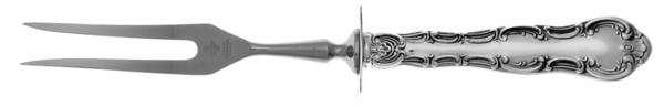 Strasbourg (Sterling, "Gorham", 1897) Small Carving Fork Stainless Prong W/Sterling Guar