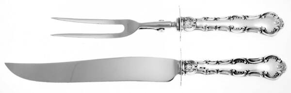 Strasbourg (Sterling, "Gorham", 1897) (2 Pc)Carving Set-Lg Stnbl/Roast w/Sterling Guard