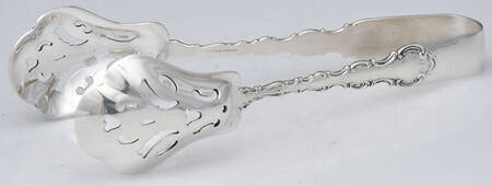 Strasbourg (Sterling, "Gorham", 1897) Large Ice Serving Tongs with Bowl Tips