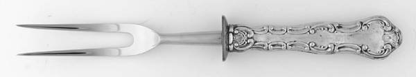 Strasbourg (Sterling, "Gorham", 1897) Large Stainless-Prong Roast Carving Fork