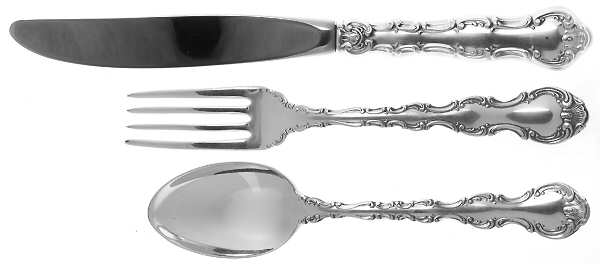 Strasbourg (Sterling, "Gorham", 1897) 3 Piece Youth Set (Knife, Fork & Spoon)