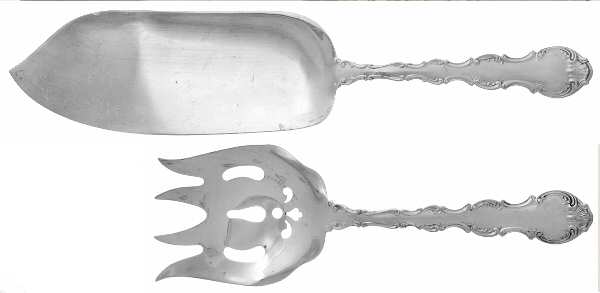Strasbourg (Sterling, "Gorham", 1897) 2 Piece Large Solid Fish Serving Set