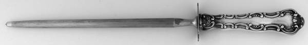 Strasbourg (Sterling, "Gorham", 1897) Large Knife Sharpener w/Steel Rod & Sterling Guard