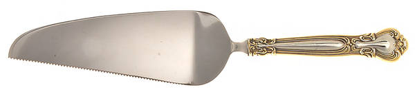 Chantilly Gold (Sterling, Gold Acct) Pie and Cake Server with Stainless Blade