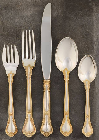 Chantilly Gold (Sterling, Gold Acct) 5 Piece Dinner Size Setting