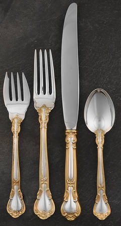 Chantilly Gold (Sterling, Gold Acct) 4 Piece Dinner Size Setting