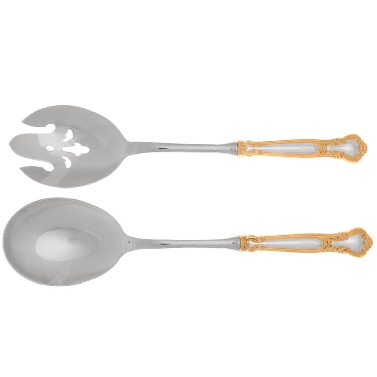 Chantilly Gold (Sterling, Gold Acct) 2 Pc Salad Set with Stainless Bowl