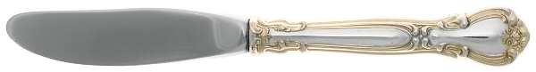 Chantilly Gold (Sterling, Gold Acct) Modern Hollow Butter Spreader (Stainless)