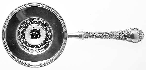 Dauphin (Sterling, 1999) Individual Overcup Tea Strainer with Silverplate Bowl
