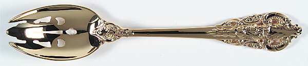 Baroque (Gold Electroplate) Pierced Tablespoon (Serving Spoon)