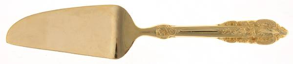 Baroque (Gold Electroplate) Hollow Handled Cheese Knife with Silverplate Blade