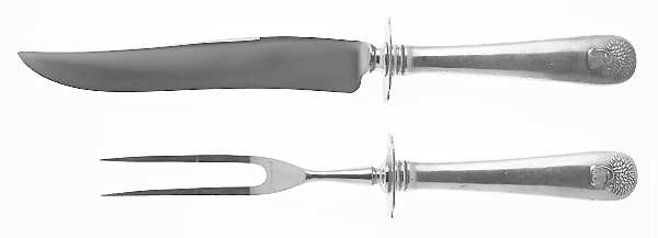 Sheaf of Wheat (Sterling, No Monograms) 2 Piece Small Carving Set W/ Sterling Guard