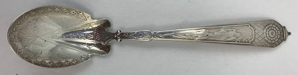 Japanese (Sterling, 1871) Bright Cut Sorbet Spoon