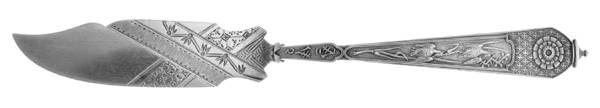 Japanese (Sterling, 1871) Bright Cut Solid Pickle Serving Knife
