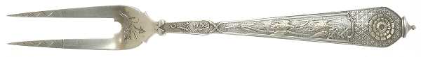Japanese (Sterling, 1871) Pickle Fork Old Style Bright Cut