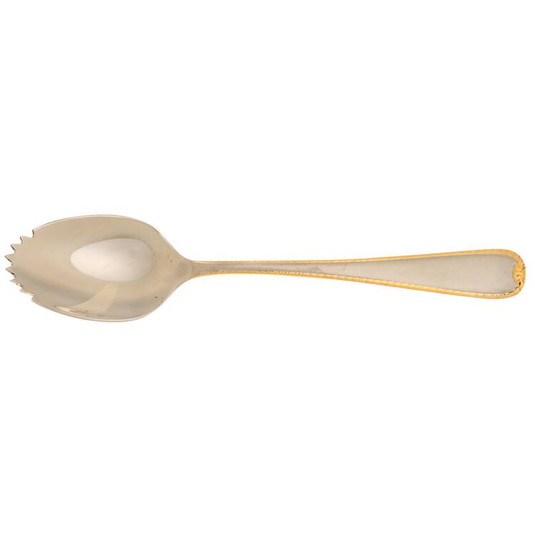 Golden Ribbon Edge Frosted Fruit/Orange Spoon Individual, Serrated Bowl HC