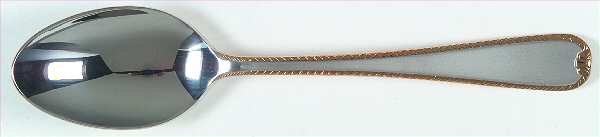 Golden Ribbon Edge Frosted Place/Oval Soup Spoon