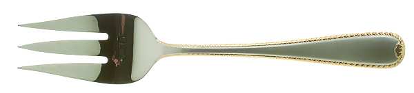 Golden Ribbon Edge Frosted Medium Solid Cold Meat Serving Fork