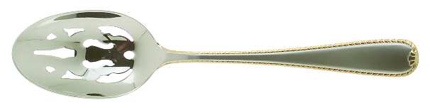 Golden Ribbon Edge Frosted Pierced Tablespoon (Serving Spoon)