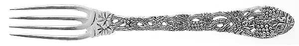 Vineyard (Silverplate) Large Solid Cold Meat Serving Fork