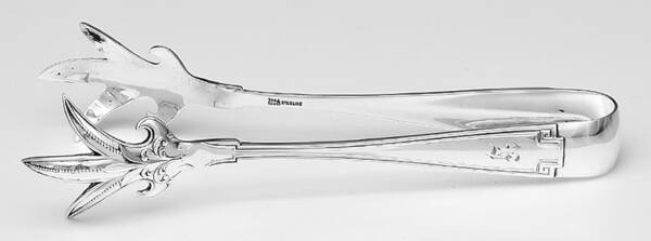 Etruscan (Sterling, 1913, Monograms) Large Ice Serving Tongs