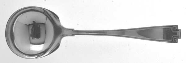 Etruscan (Sterling, 1913, Monograms) Round Bowl Soup Spoon (Bouillon)