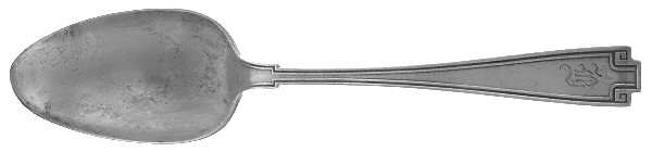 Etruscan (Sterling, 1913, Monograms) Dessert/Oval Soup Spoon