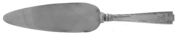 Etruscan (Sterling, 1913, Monograms) Pie Server with Silverplate Blade