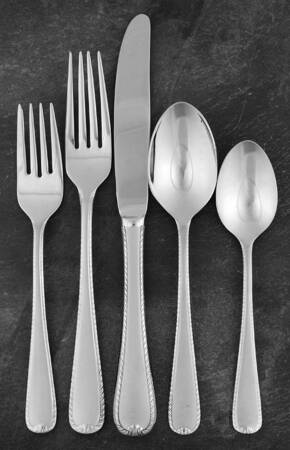 Ribbon Edge Frosted (Stainless) 40 Piece Estate Set