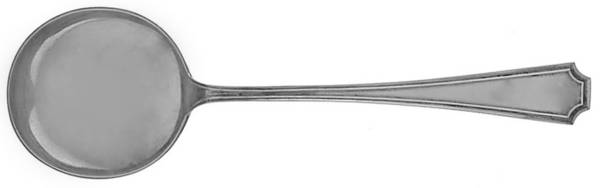 Fairfax (Sterling, 1910, Monograms) Round Bowl Soup Spoon (Gumbo)
