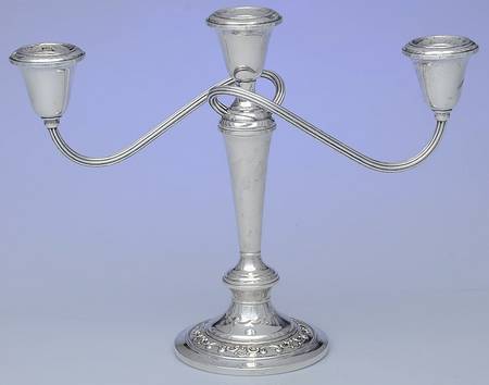 Strasbourg (Sterling, Hollowware, Older) 3 Light Weighted Candelabra