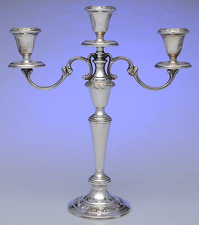Strasbourg (Sterling, Hollowware, Older) Weighted 3 Light Candelabra
