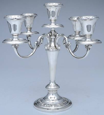 Strasbourg (Sterling, Hollowware, Older) Weighted 5 Light Candelabra