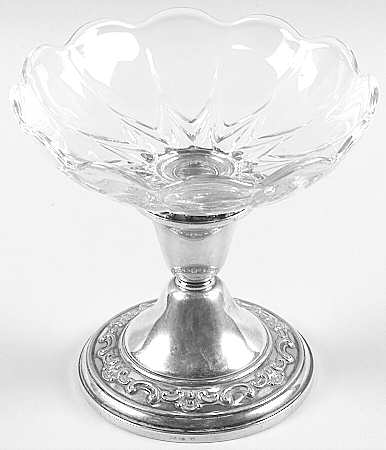 Strasbourg (Sterling, Hollowware, Older) Glass Compote & Sterling Base