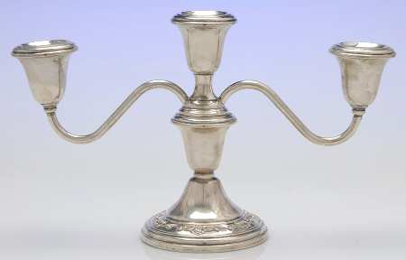 Strasbourg (Sterling, Hollowware, Older) Weighted 3 Light Candelabra