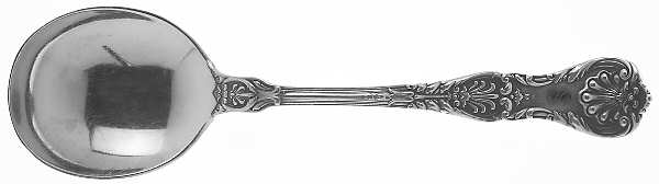 King George (Sterling, 1894, Monograms) Round Bowl Soup Spoon (Gumbo)