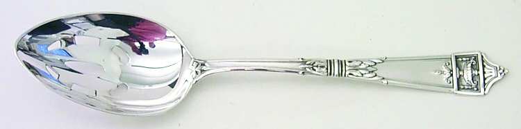 Lansdowne (Sterling, 1917, Monograms) Pierced Tablespoon (Serving Spoon) HC