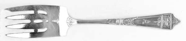 Lansdowne (Sterling, 1917, Monograms) Medium Solid Cold Meat Serving Fork