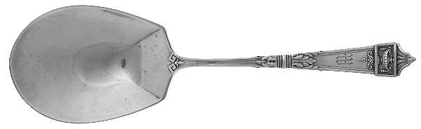 Lansdowne (Sterling, 1917, Monograms) Small Solid Salad Servivng Spoon