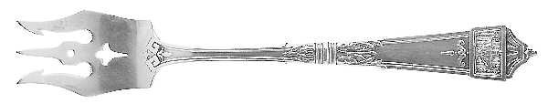 Lansdowne (Sterling, 1917, Monograms) Short Handle Pickle/Olive Fork