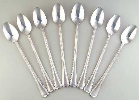 Monet Frosted (Stainless) Iced Tea Spoon - Set of 8