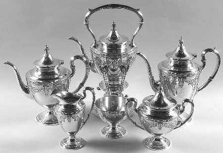 Cinderella (Sterling, Hollowware) 6 Piece Tea Set (SCP, STP, SCR, SSU, SWB, SKES)