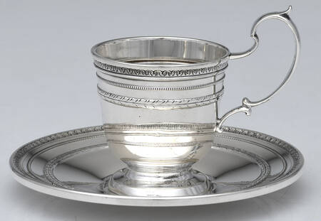Edgeworth (Sterling, Hollowware) Sterling Demitasse Cup and Saucer