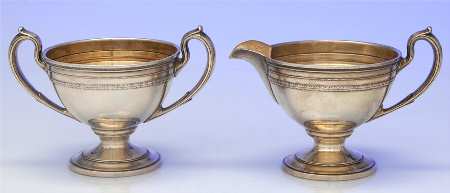 Edgeworth (Sterling, Hollowware) Mini Sterling Creamer and Open Sugar
