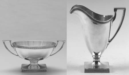 Etruscan (Sterling, Hollowware) Mini Sterling Creamer and Open Sugar