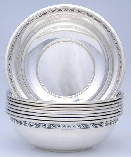 Etruscan (Sterling, Hollowware) 5" Round Individual Berry Bowl - Set of 8