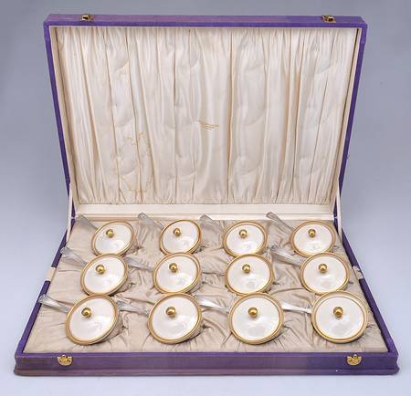 Etruscan (Sterling, Hollowware) (Set of 12) Ramekins&Lids w/Lenox Liners&Case